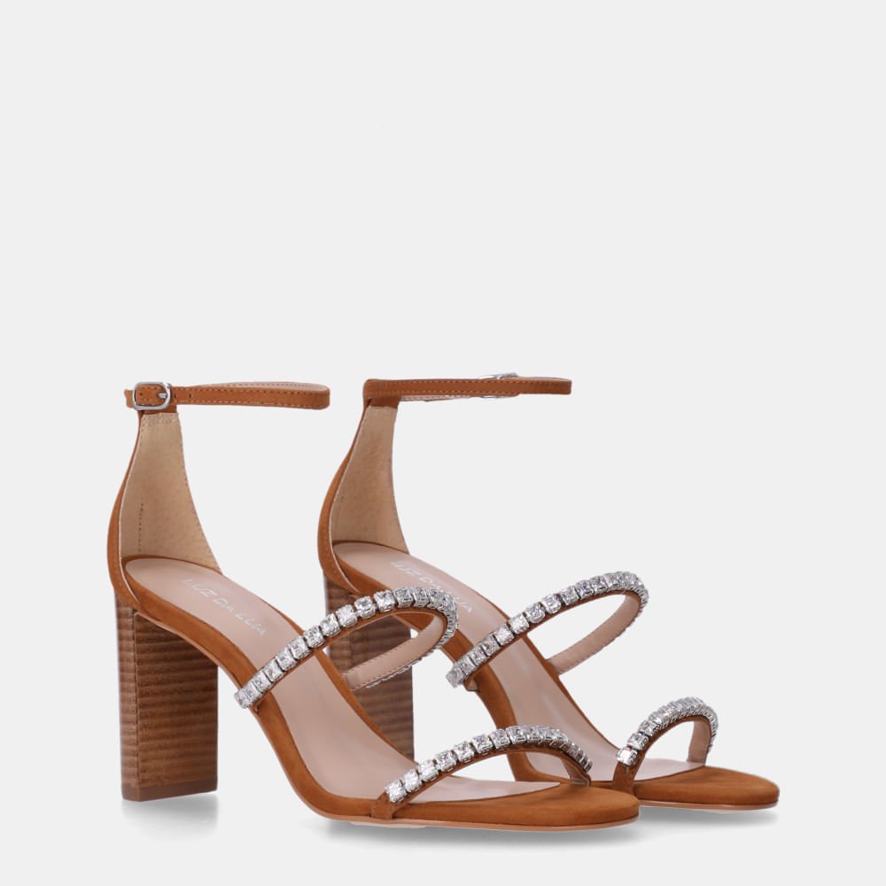 Sandália Salto Bison Caramelo - 80380041 Caramelo 3