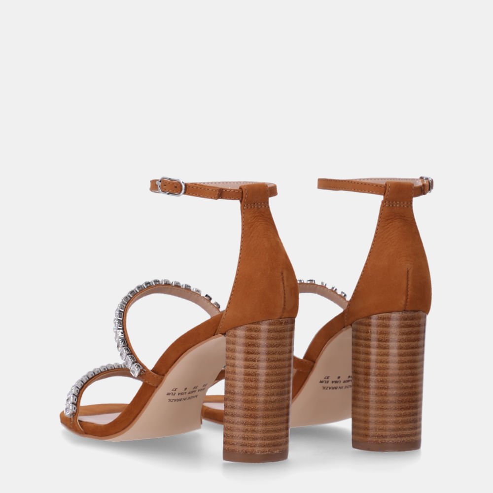 Sandália Salto Bison Caramelo - 80380041 Caramelo 4