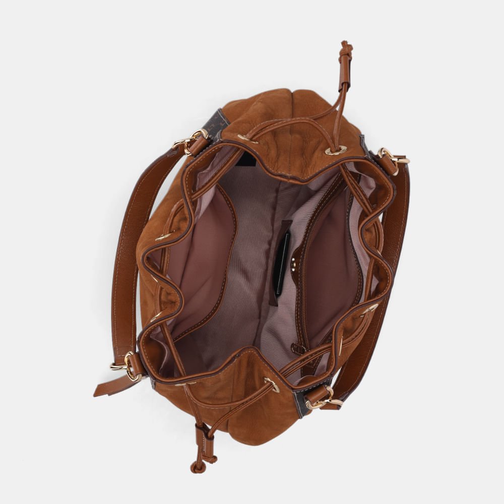 Bolsa Kiara Bucket Grande Bison Caramelo - 10006643 Caramelo 4