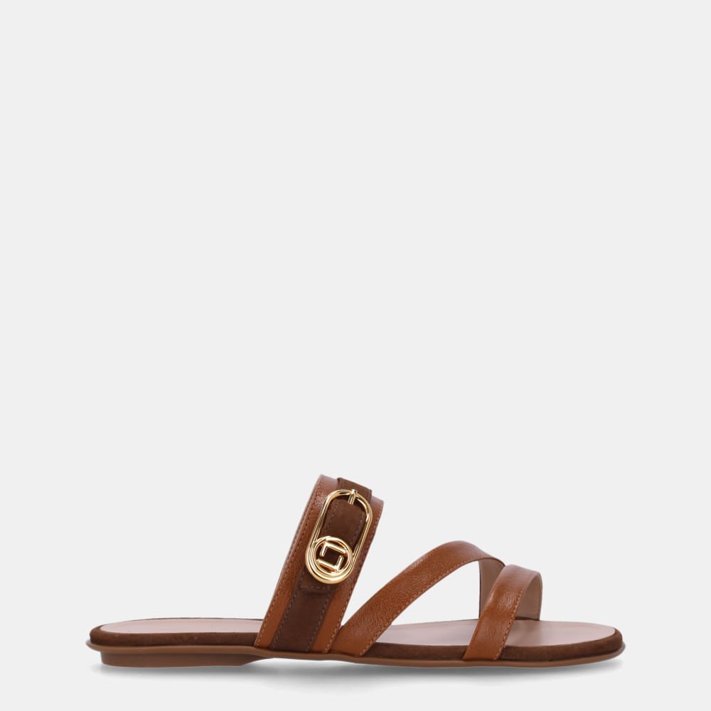 Chinelo Couro Atacama Caramelo E Bison Espresso - 52210077