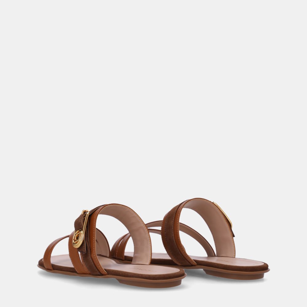 Chinelo Couro Atacama Caramelo E Bison Espresso - 52210077 Caramelo 4