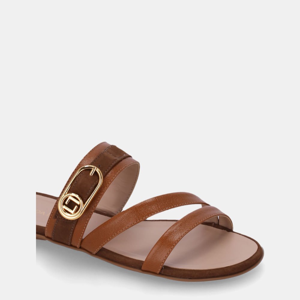 Chinelo Couro Atacama Caramelo E Bison Espresso - 52210077 Caramelo 5