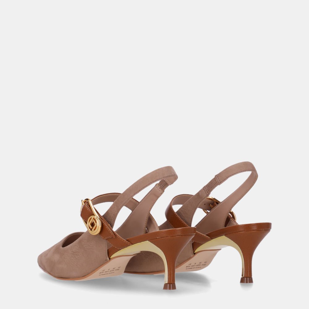 Slingback Bison Ginger E Atacama Caramelo - 58060043 Bison Ginger 4