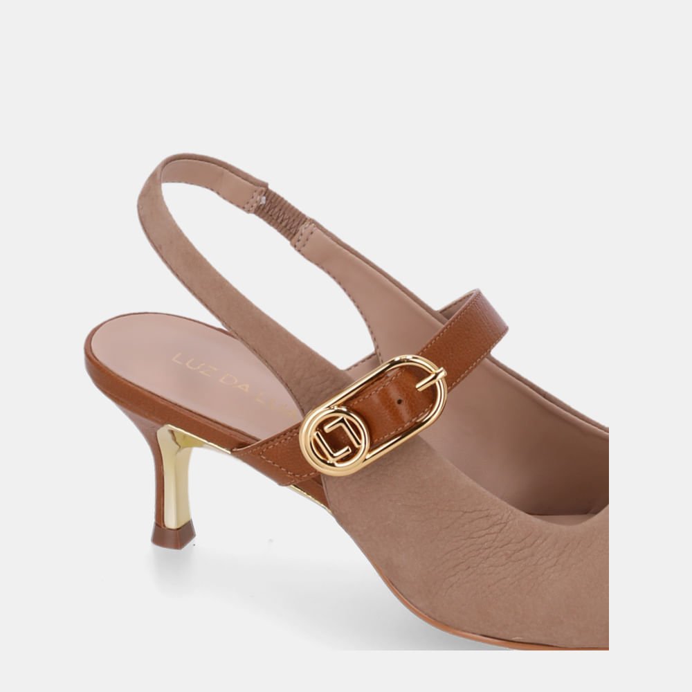 Slingback Bison Ginger E Atacama Caramelo - 58060043 Bison Ginger 5
