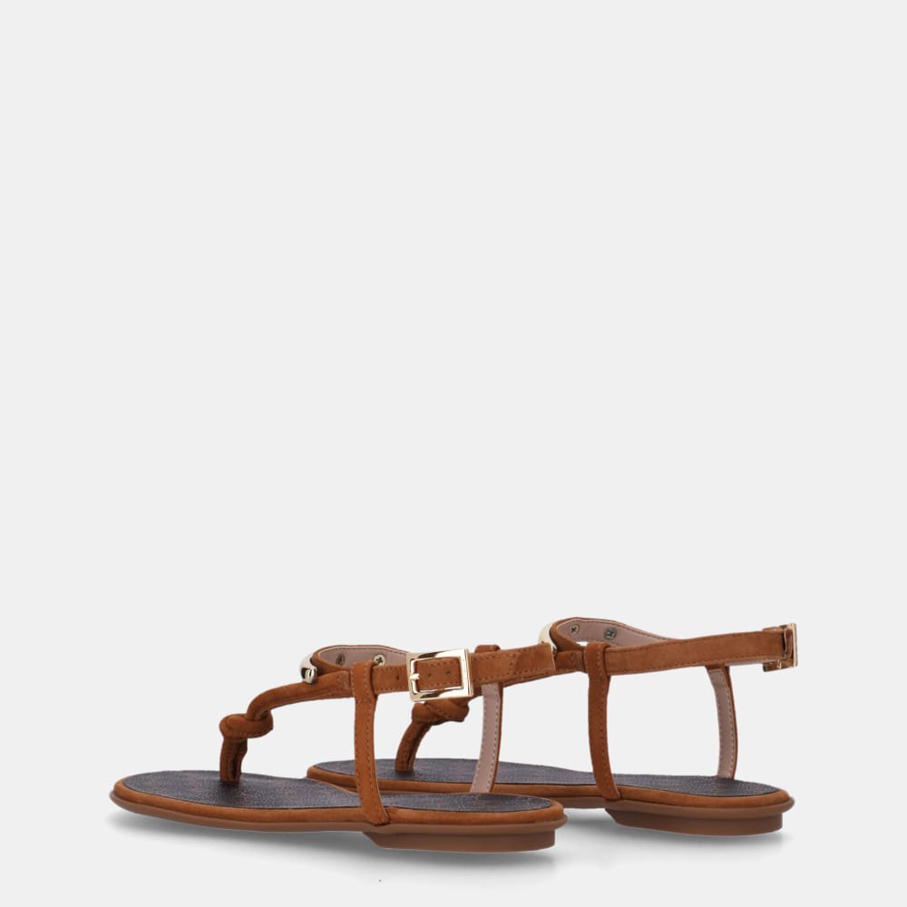 Sandália Rasteira Sun Bison Caramelo Com Monograma Mocca - 52217800 Caramelo 3
