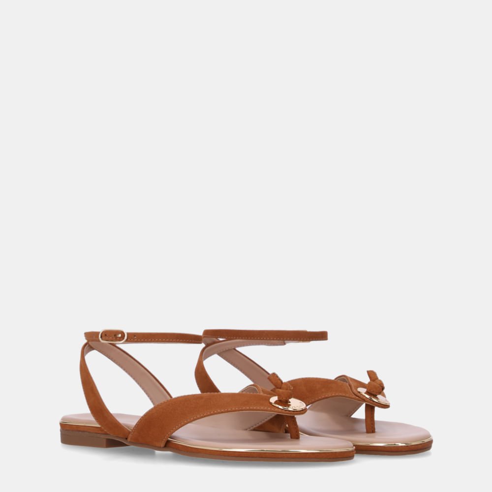 Sandália Rasteira Bison Caramelo - 54870083 Caramelo 2