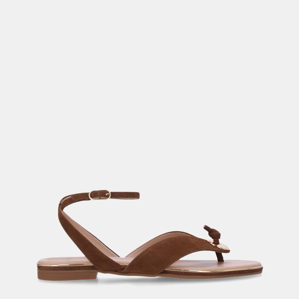 Sandália Rasteira Bison Espresso - 54870083