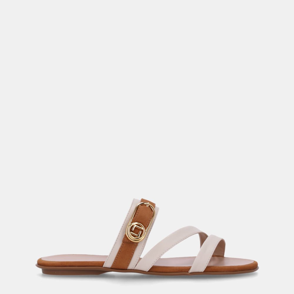 Chinelo Couro Saara Panna E Bison Caramelo - 52210077 Caramelo 1