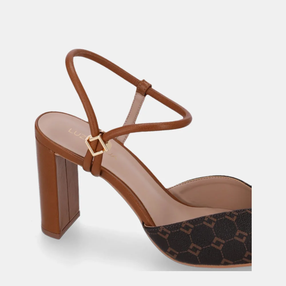 Slingback Monograma Mocca E Atacama Caramelo - 80230064 Caramelo