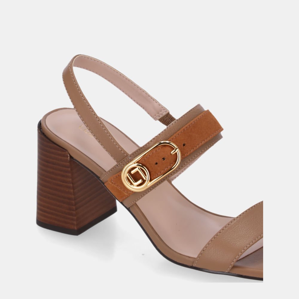 Sandália Salto Saara Ginger E Bison Caramelo - 60830007 Caramelo 4