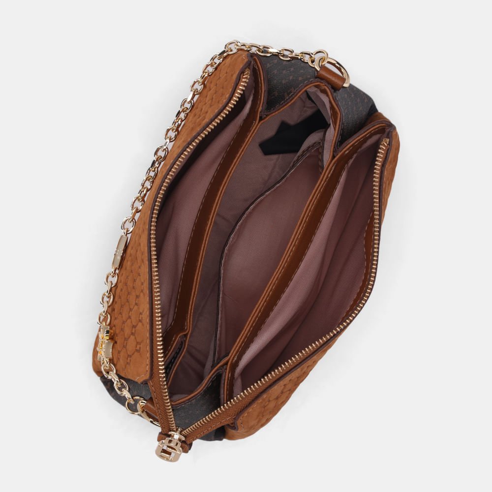 Bolsa Tiracolo Média Bison Caramelo - 2000939 Caramelo 4