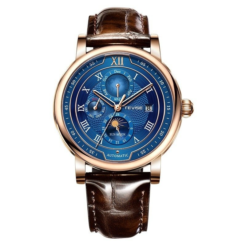 Relógio Masculino LIGE 8820 Prova D' Água Dourado/Azul 1