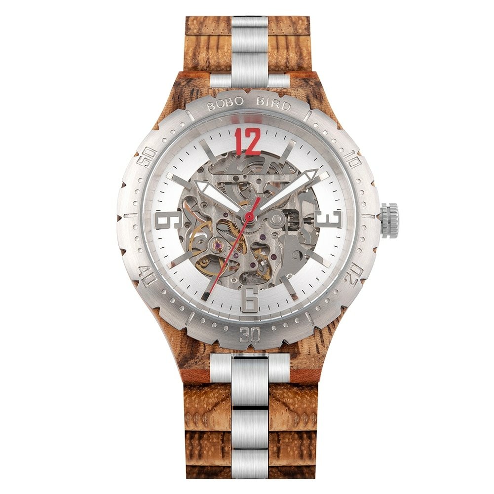 Relógio Mecânico de madeira Bobo bird WQ29 À Prova D'Água