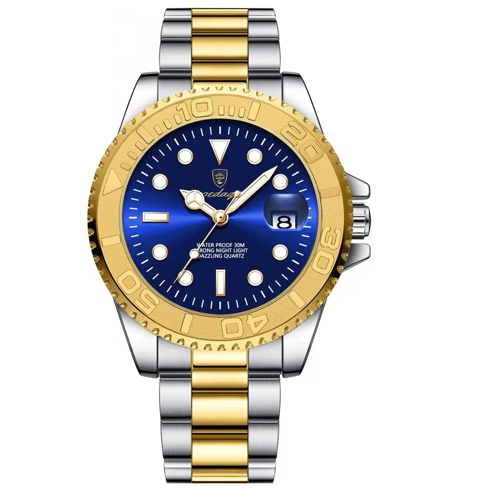 Cor Dourado/Azul