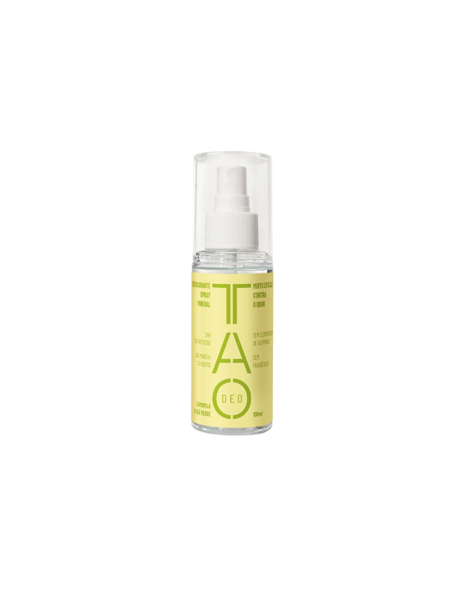 Desodorante Natural Spray 100ml. Camomila e Cha Verde, Sem Aluminio e Vegano