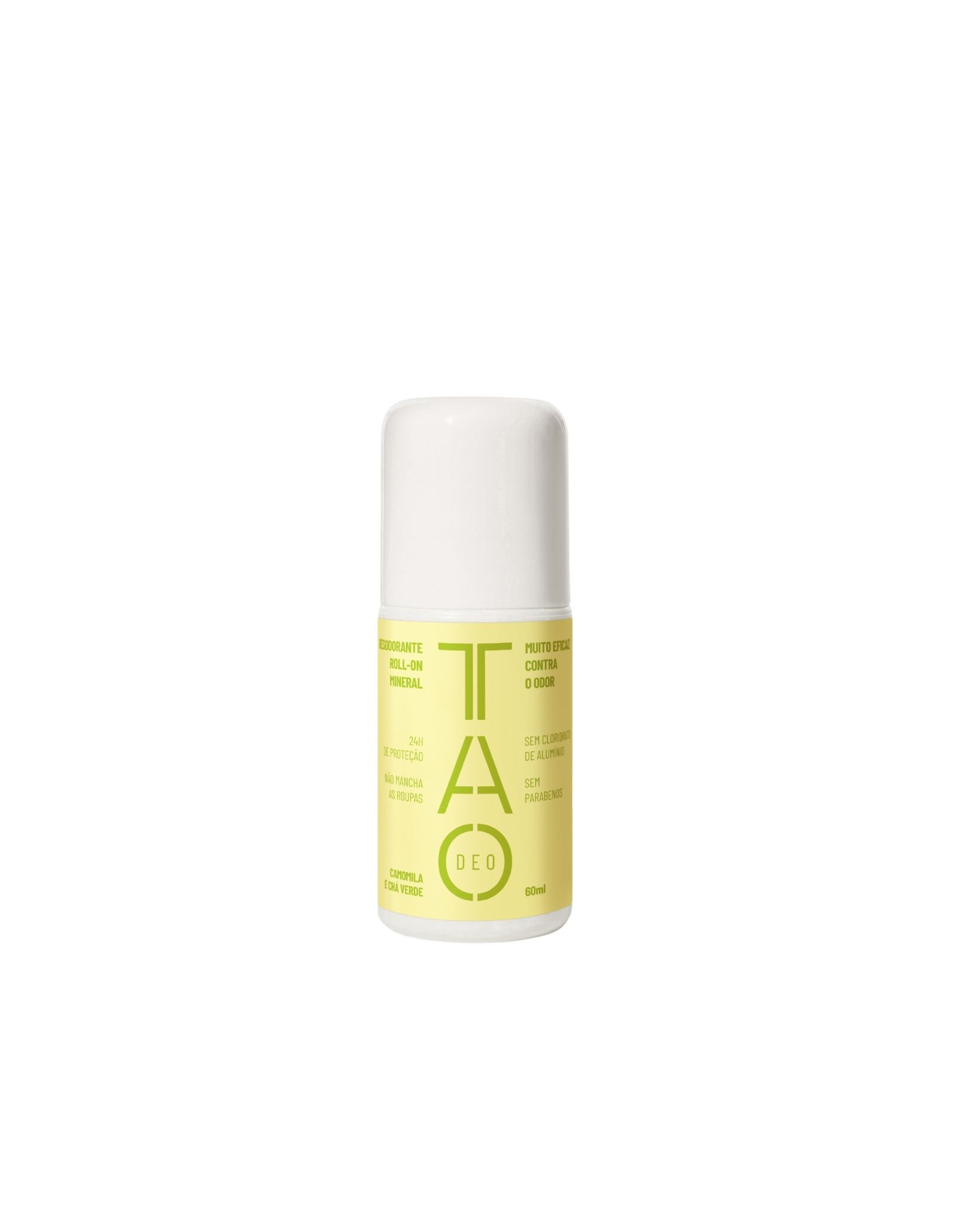 Desodorante Natural Roll-on 60ml. Camomila e Cha Verde, Sem Aluminio e Vegano