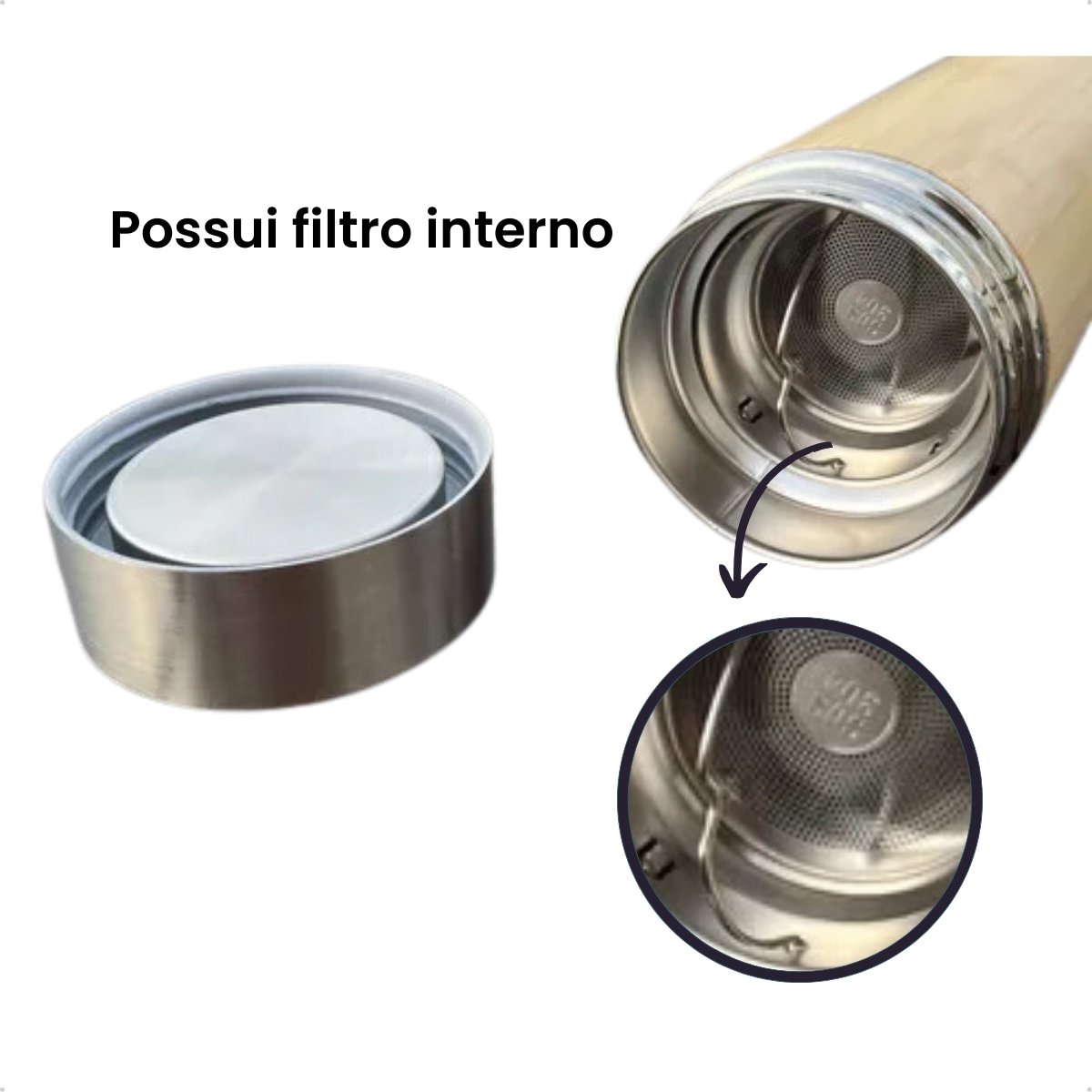 Garrafa Termica Atividade Inteligente Inox 480ml Mormaii Aco Marrom 4