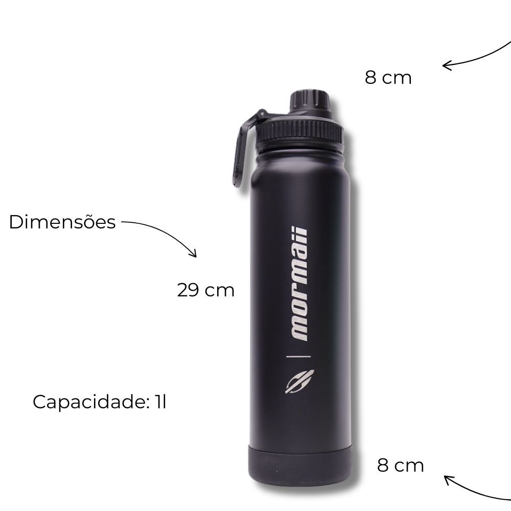 Garrafa Termica Mormaii 1000ml Alta Duracao Preto 5