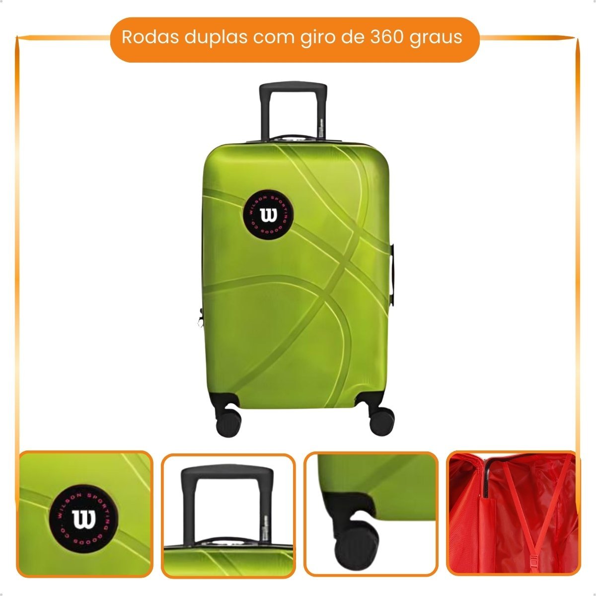 Mala de Viagem Wilson 360 Tamanho 24 Litros 80 Verde 3