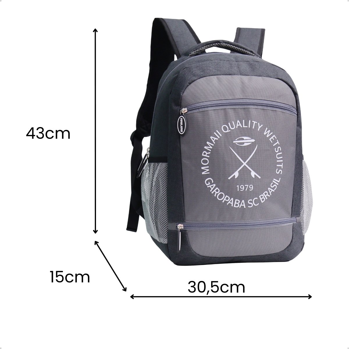 Mochila Mormaii Casual Compartimento Notebook 4 Bolsos 20 Litros Cinza 5