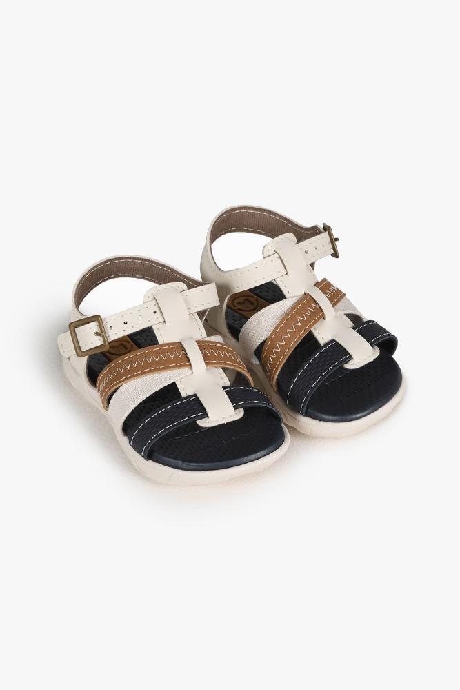 Sandália Baby Infantil Molekinho Lucas Branco/Azul 4