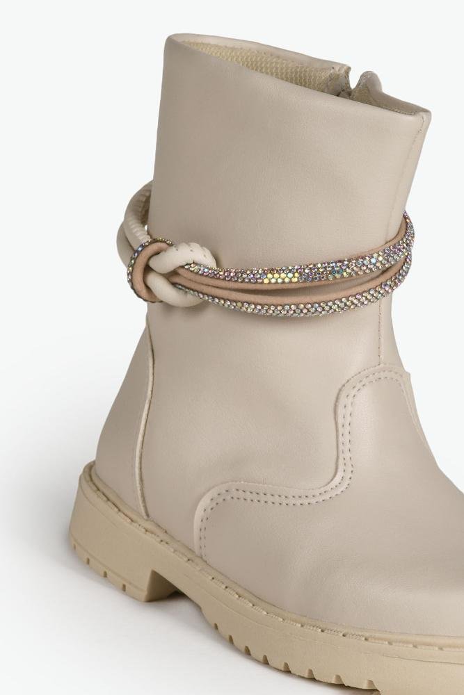 Bota Baby Infantil Cano Curto Doce Menina Anny Off White 2