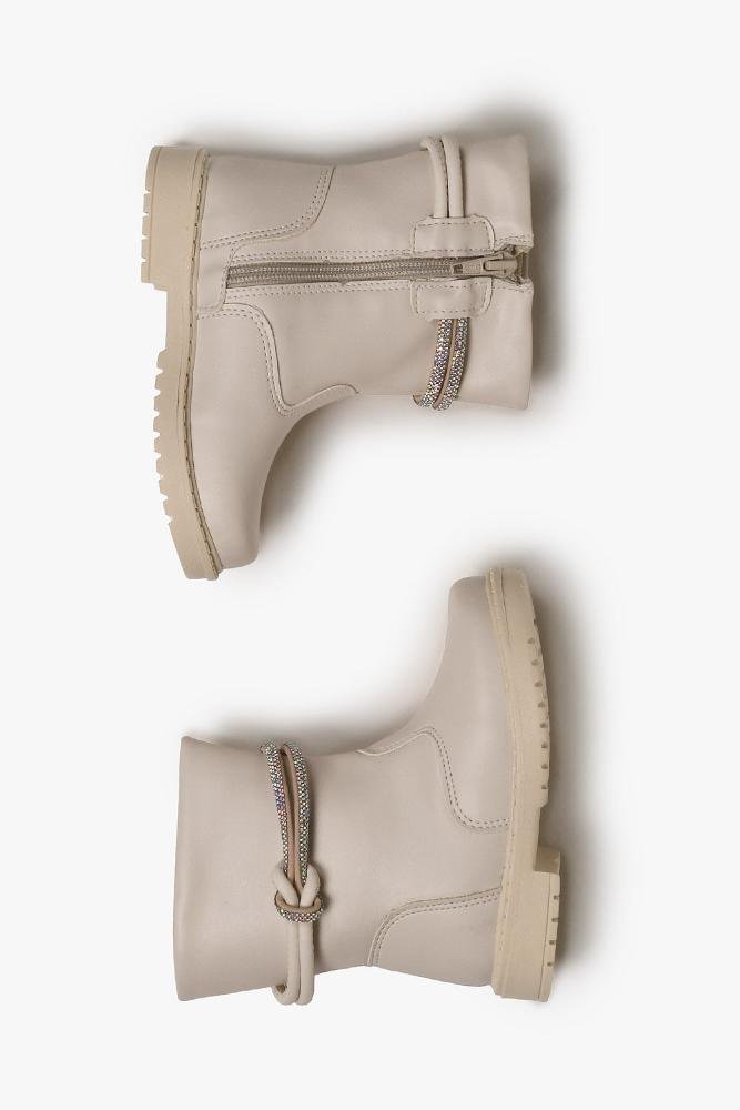 Bota Baby Infantil Cano Curto Doce Menina Anny Off White 3