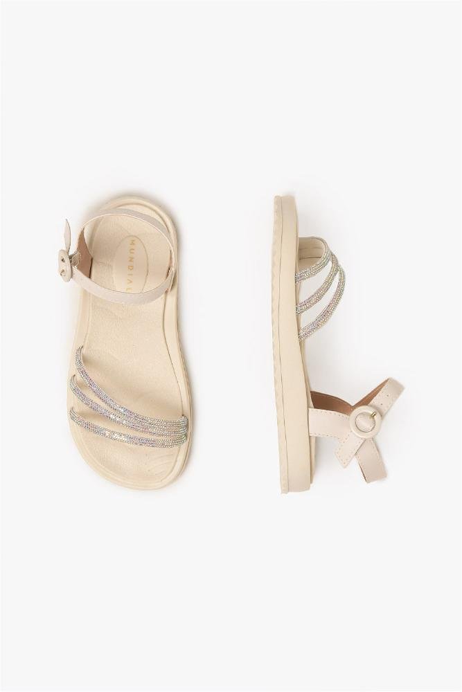 Sandália Infantil Menina Fashion Binha Off White 3