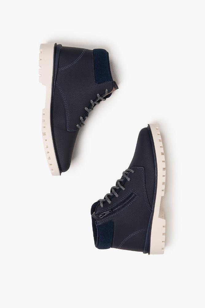 Bota Coturno Infantil Cano Curto Molekinho Lucas Azul Marinho 6