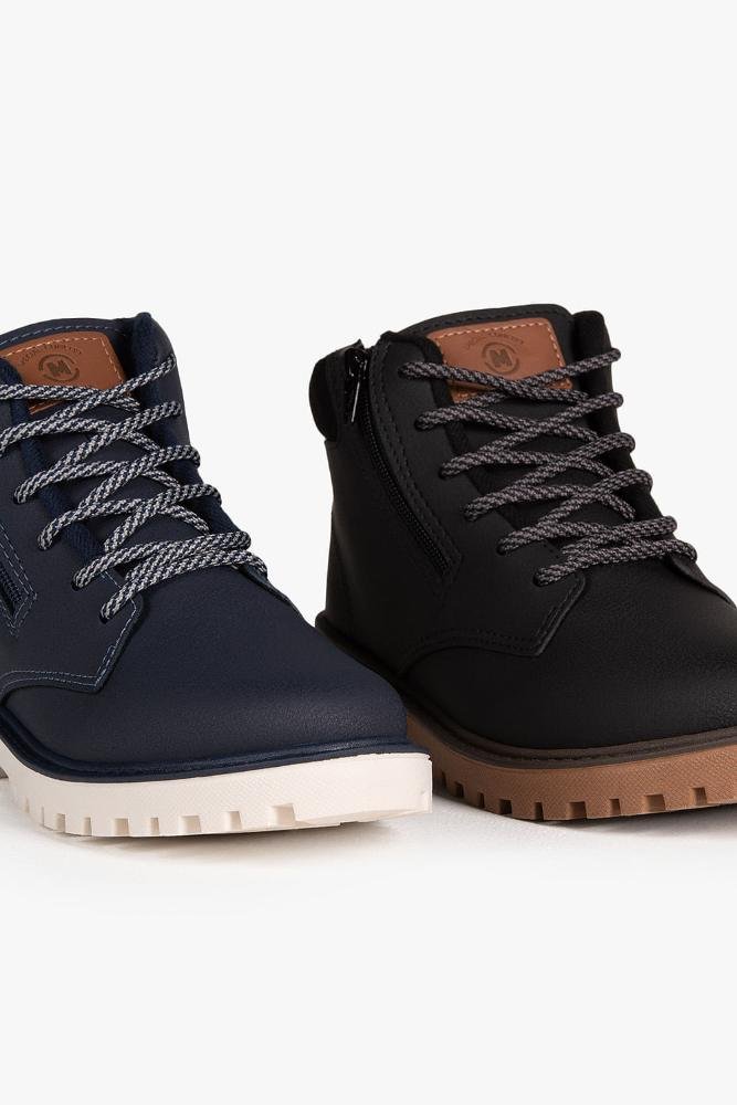 Bota Coturno Infantil Cano Curto Molekinho Lucas Azul Marinho 7