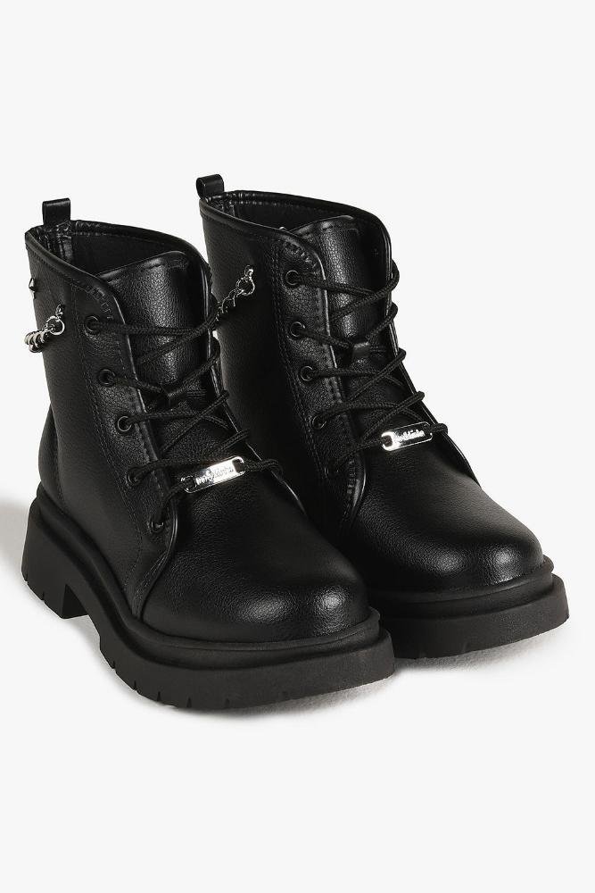 Bota Infantil Coturno Cano Curto Molekinha Taina Preto 8