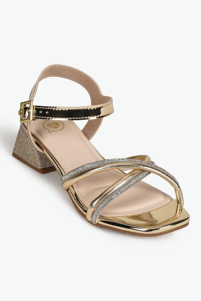 Sandália Infantil Salto Baixo Molekinha Antonyeta Dourado 4