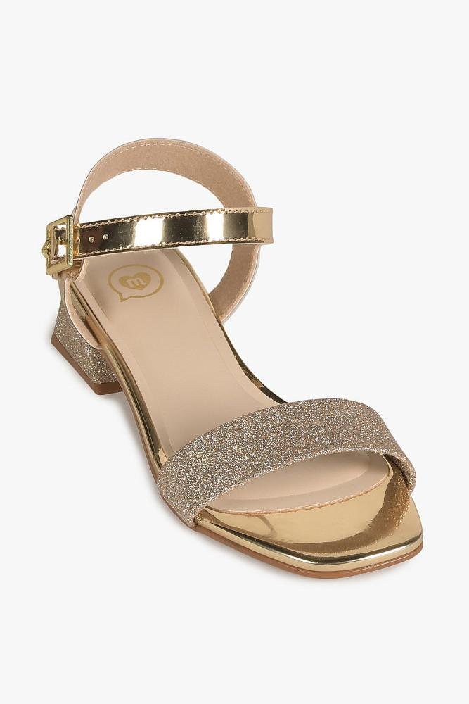 Sandália Infantil Salto Baixo Molekinha Monike Dourado 2