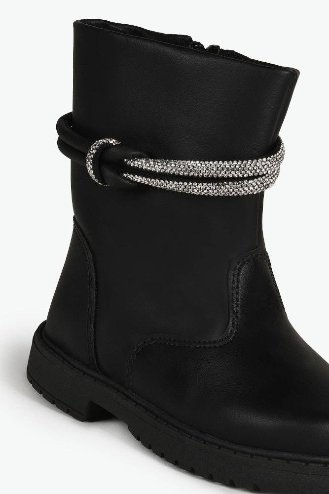 Bota Baby Infantil Cano Curto Doce Menina Anny Preto 2