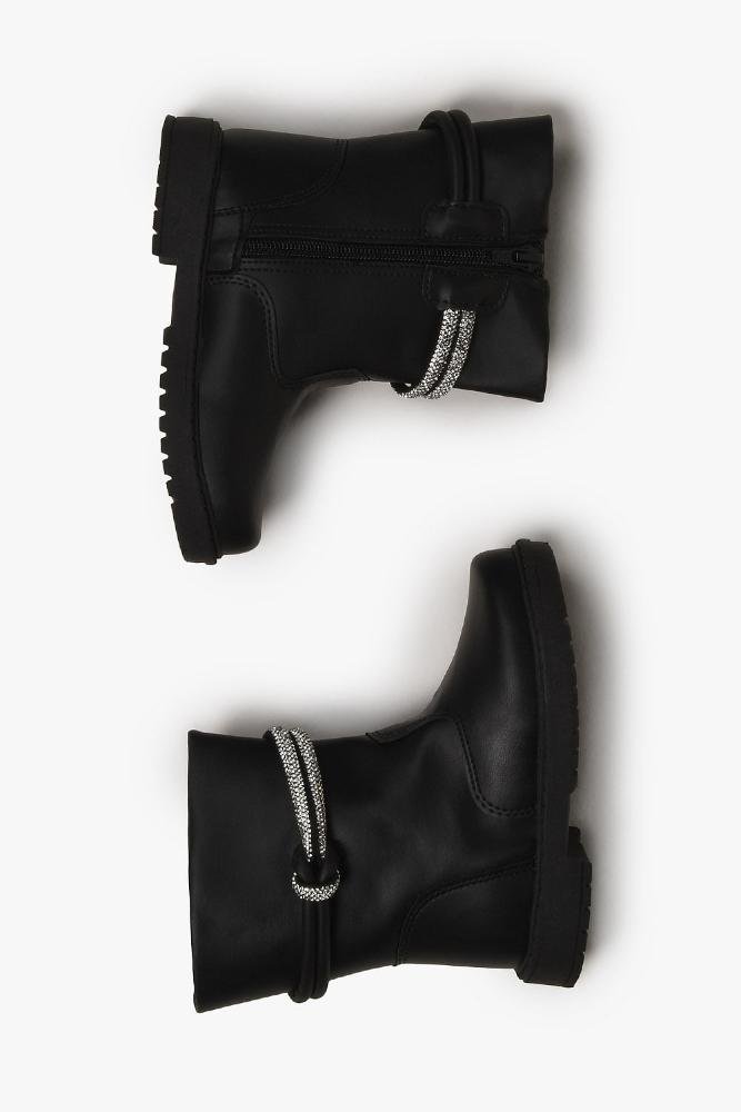 Bota Baby Infantil Cano Curto Doce Menina Anny Preto 3