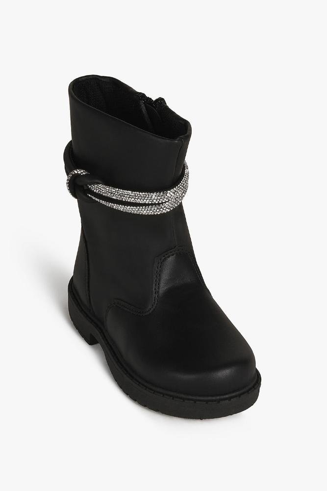 Bota Baby Infantil Cano Curto Doce Menina Anny Preto 4