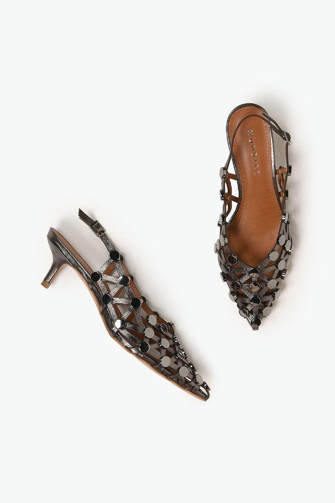 Scarpin Feminino Slingback Mundial Eloah Chumbo 3