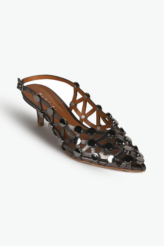 Scarpin Feminino Slingback Mundial Eloah Chumbo 4
