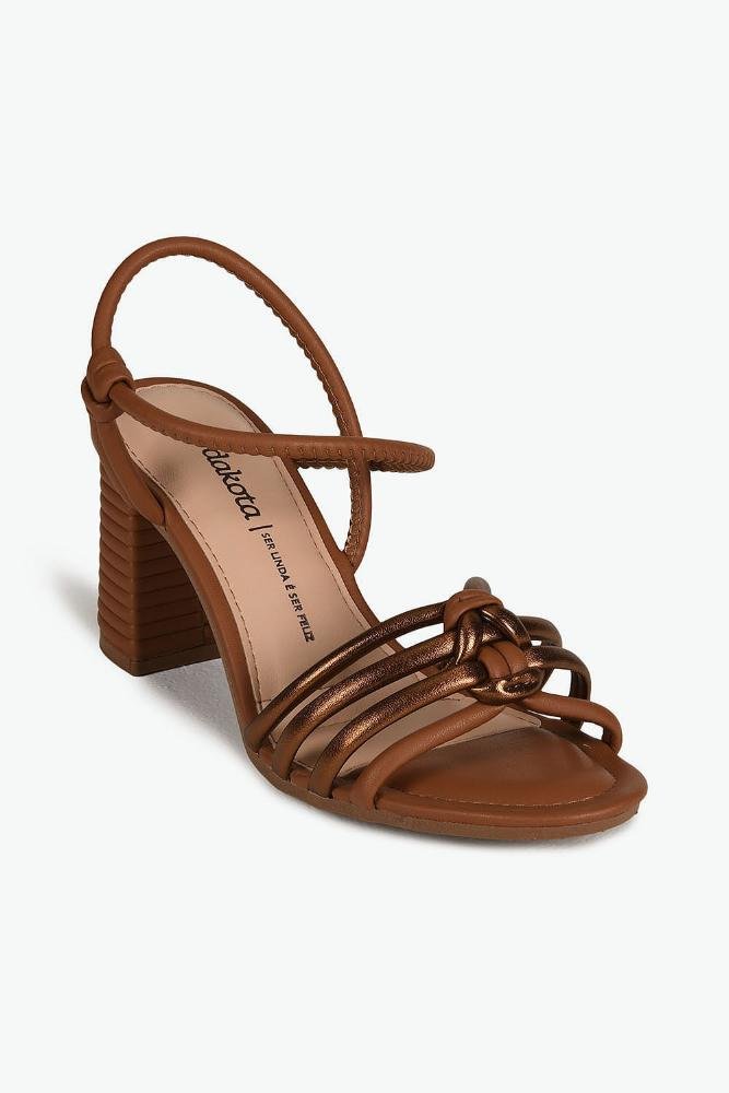 Sandália Feminino Salto Alto Dakota Ilda Bronze/Marrom 4