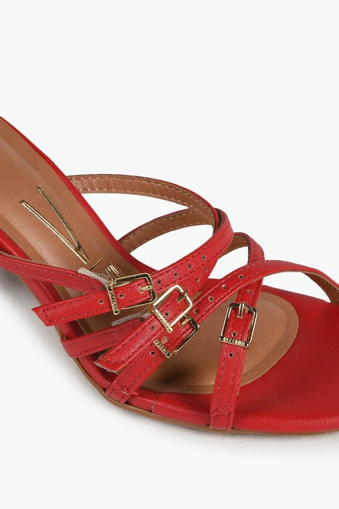 Sandália Feminina Salto Alto Vizzano Nathiely Vermelho 2