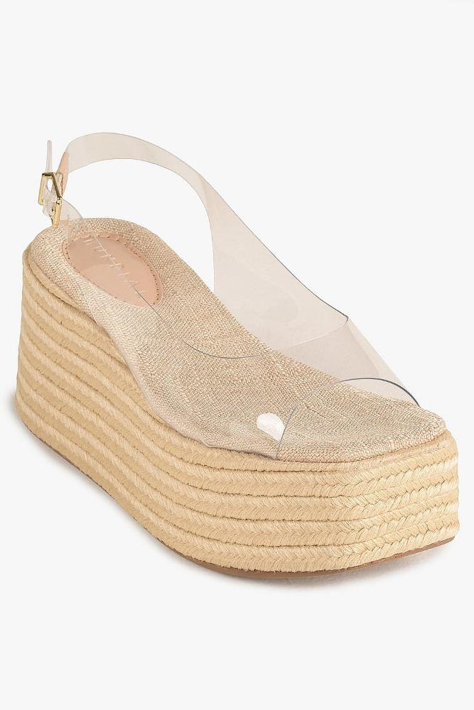 Sandália Feminina Plataforma Mundial Calantha Bege 5