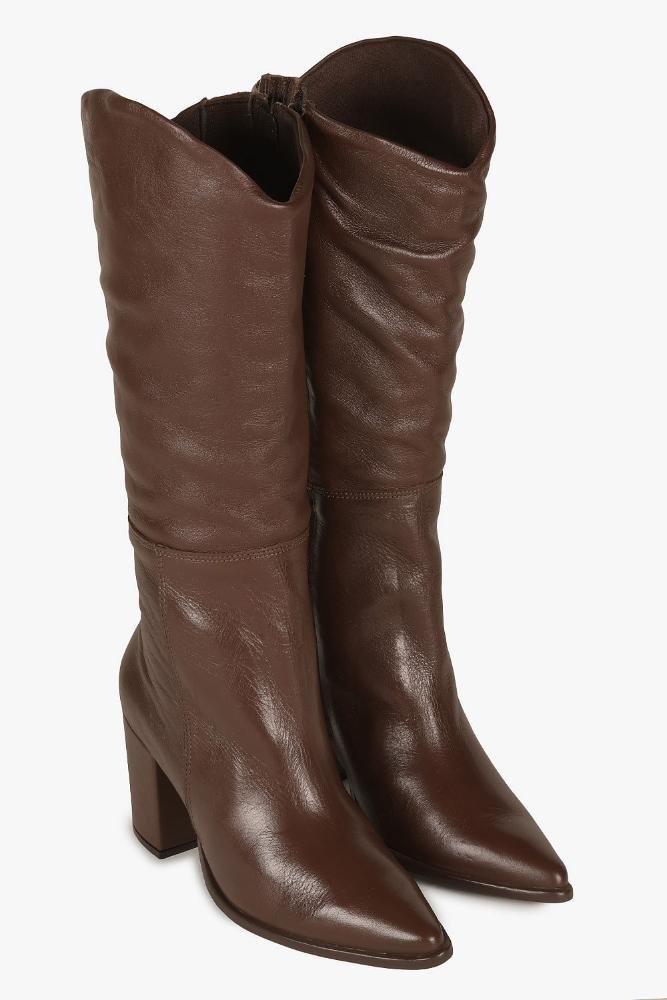 Bota Feminina Cano Longo Mundial Thaina Café 4
