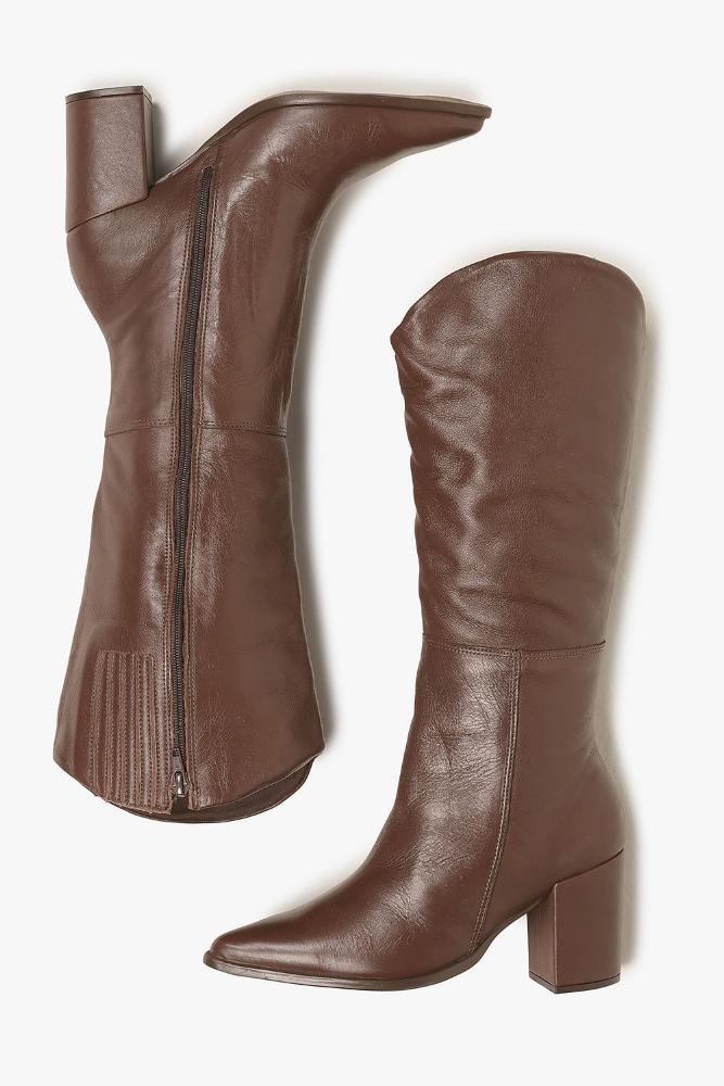Bota Feminina Cano Longo Mundial Thaina Café 3
