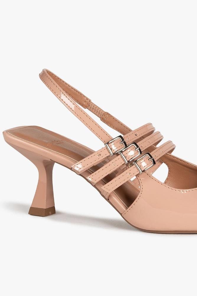 Scarpin Feminino Slingback De Boneca Mundial Poliane Bege 2
