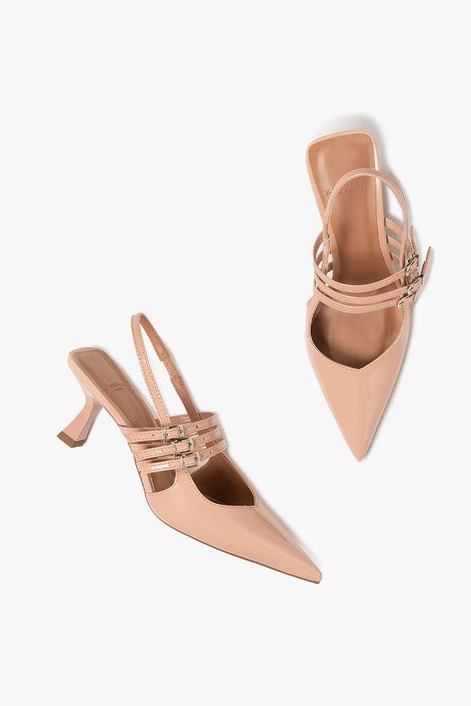Scarpin Feminino Slingback De Boneca Mundial Poliane Bege 3