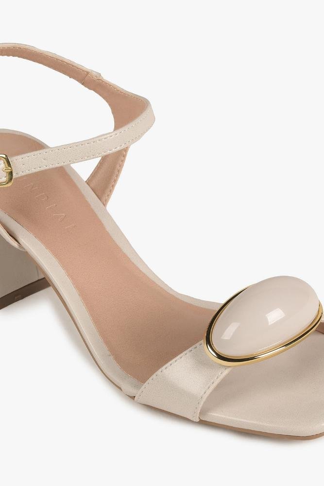 Sandália Feminina Salto Médio Mundial Caliope Off White 2