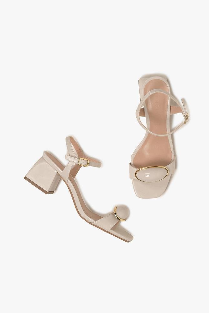 Sandália Feminina Salto Médio Mundial Caliope Off White 3