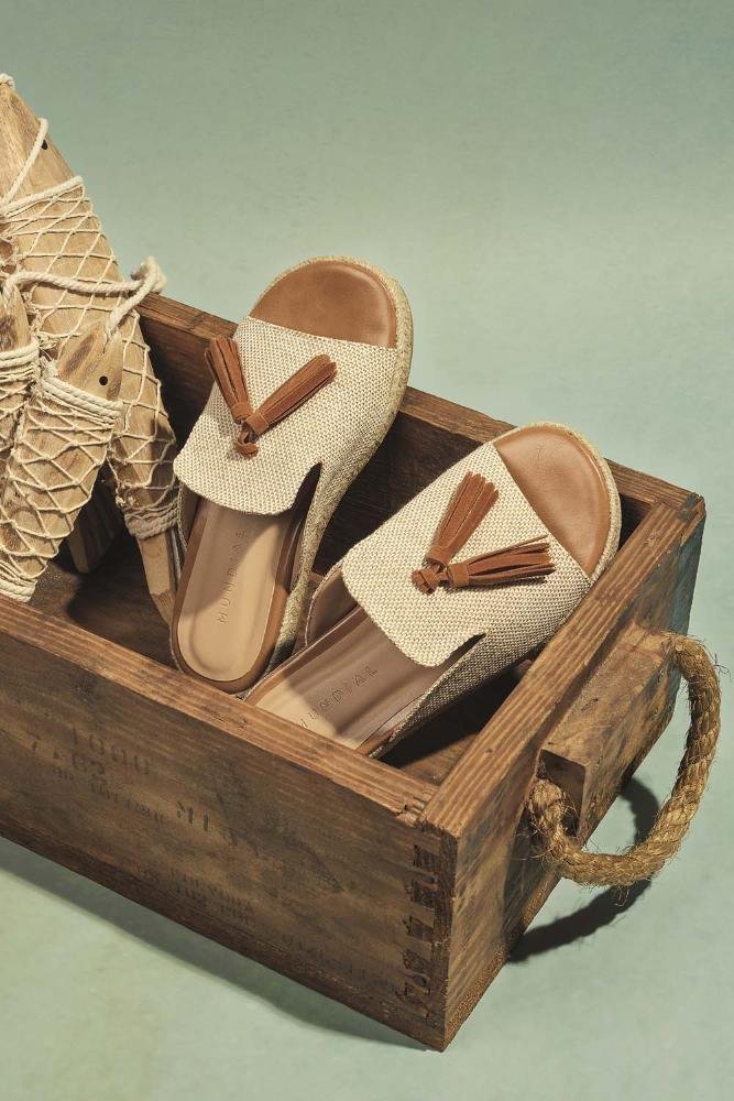 Tamanco Feminino Flatform Mundial Latifa Bege 2