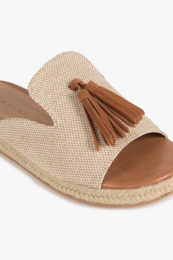 Tamanco Feminino Flatform Mundial Latifa Bege 3