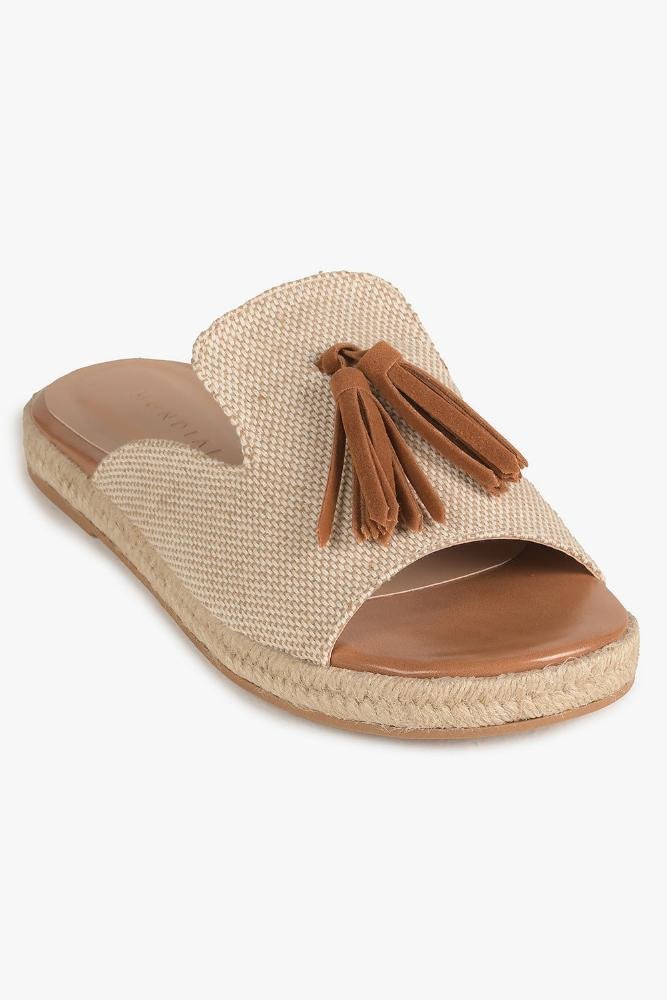 Tamanco Feminino Flatform Mundial Latifa Bege 5